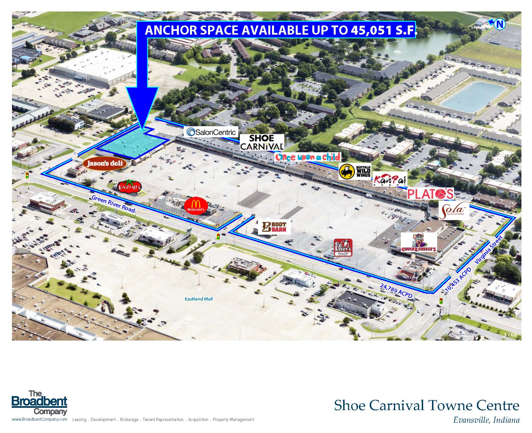 Shoe Carnival Towne Centre Aerial 3768 Property View