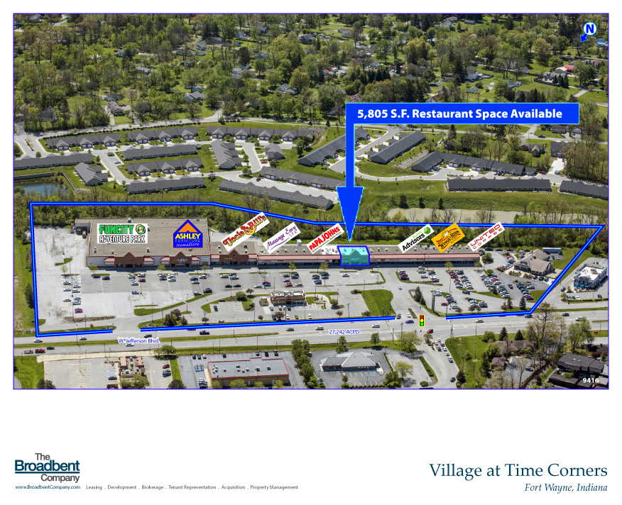 Village-at-Time-Corners-Aerial-9416-Property-View-5805-SF-Restaurant-Space